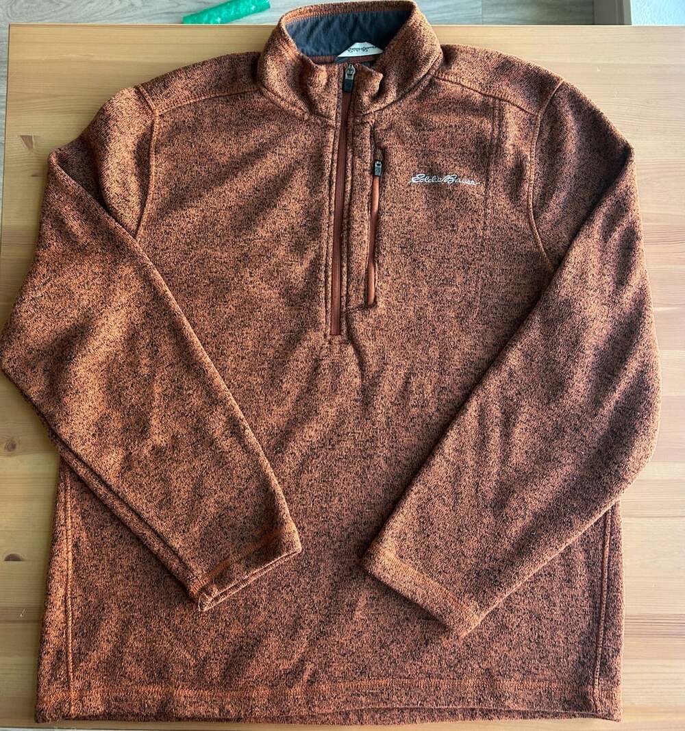 Eddie Bauer Fleece Quarter-Zip Pullover Size XL Copper Brown